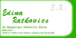 edina ratkovics business card